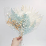 Dried Mixed Florals with Fan - Blue
