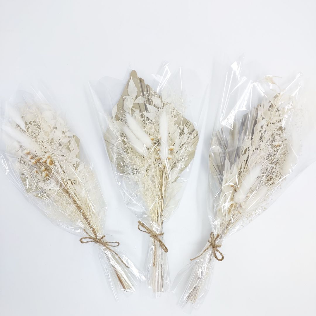 Dried Mixed Florals with Fan - Naturals