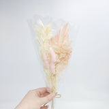 Dried Mixed Florals with Fan - Pink