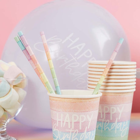 Eco Rainbow Paper Straws 20pk