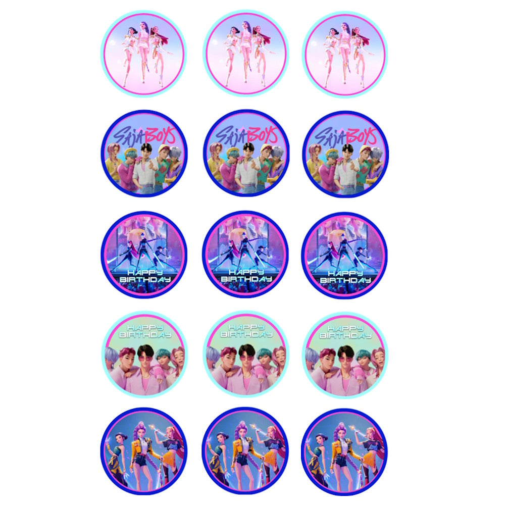 Edible Icing Cupcake Images - KPop Demon Hunters