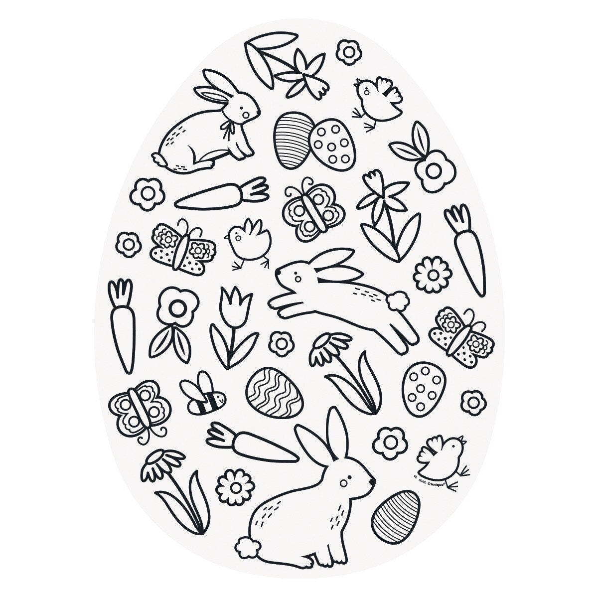 Easter Egg Shaped Colouring In Placemats 8pk