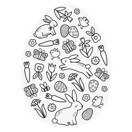 Easter Egg Shaped Colouring In Placemats 8pk