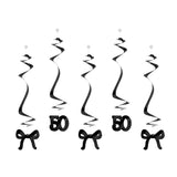 Elegant Milestone Black Bow Hanging Swirls 50