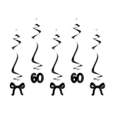 Elegant Milestone Black Bow Hanging Swirls 60