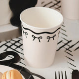 Elegant Milestone Black Bow Paper Cups 6pk