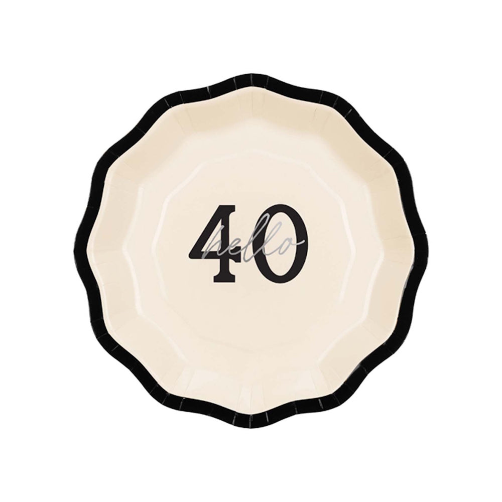 Elegant Milestone Hello 40 Lunch Plates 6pk