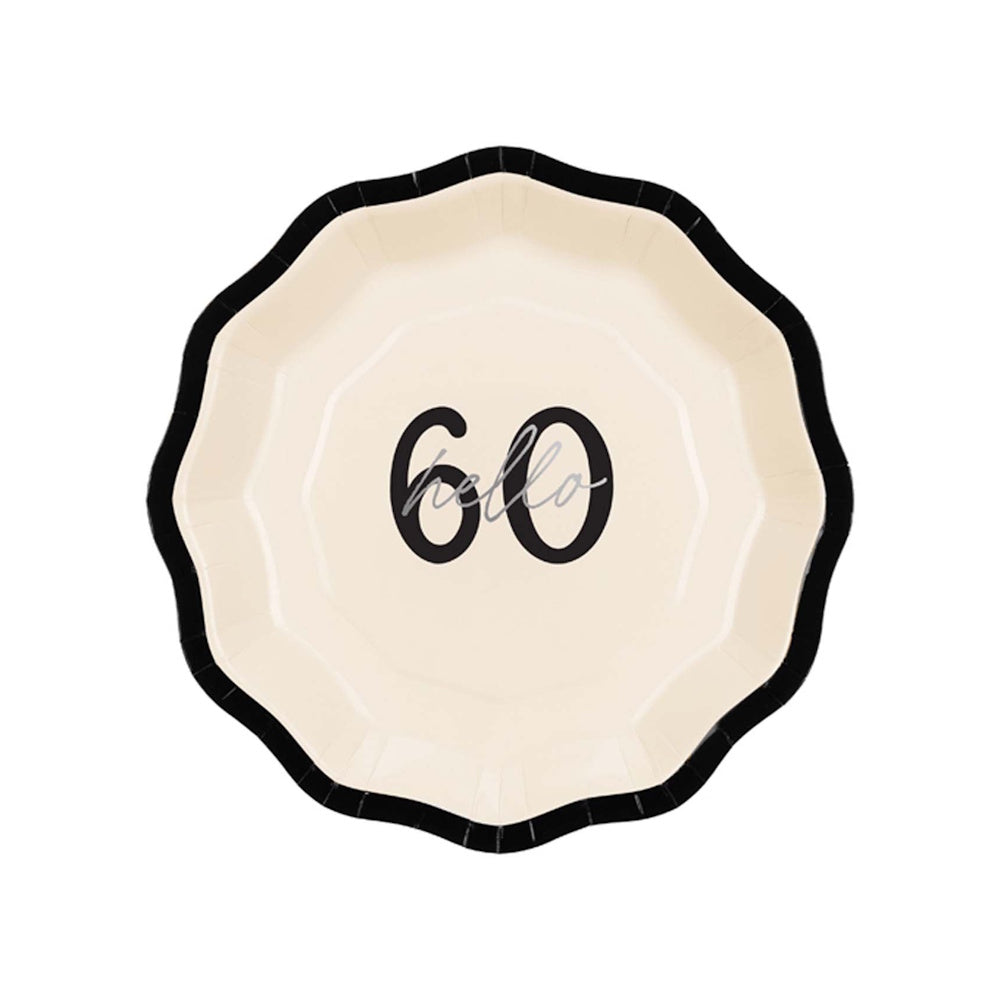 Elegant Milestone Hello 60 Lunch Plates 6pk