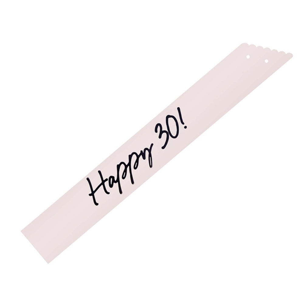 Elegant Milestone Happy 30 Sash