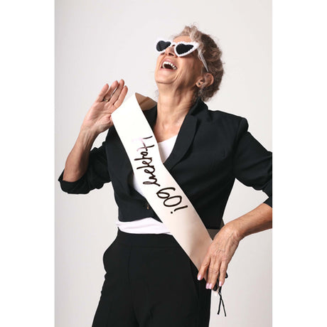 Elegant Milestone Happy 60 Sash