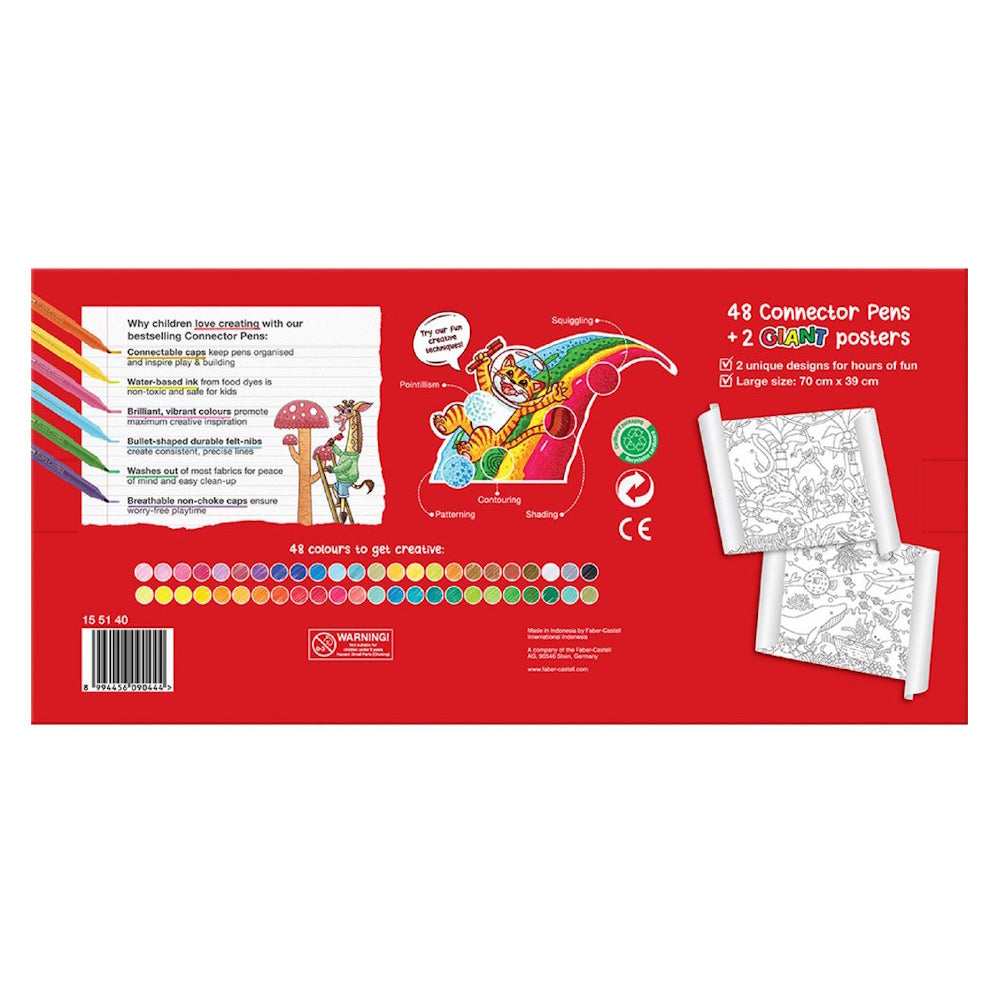 Faber-Castell Connector Pens 48pk with Giant Posters