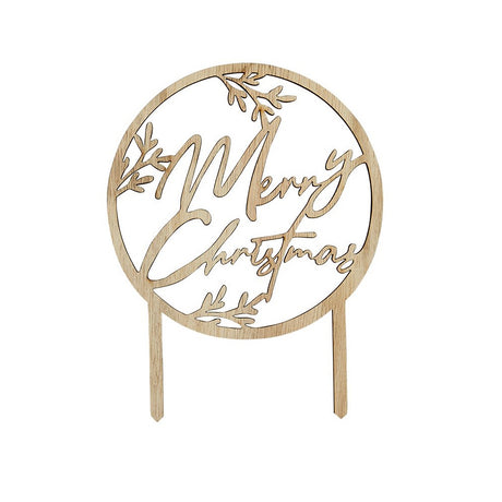 Festive Folklore Christmas Wreath Wooden Cake Topper