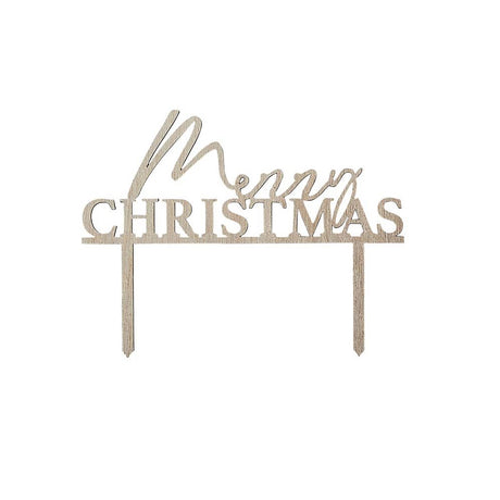 Festive Folklore Merry Christmas Wooden Cake Topper