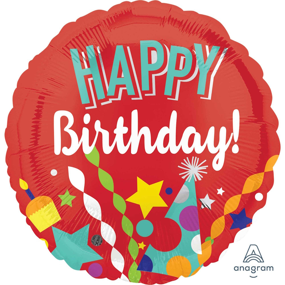 Festive Happy Birthday Foil Balloon