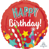 Festive Happy Birthday Foil Balloon