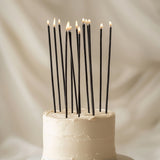 Fine Spiral Cake Candles 16pk - Black
