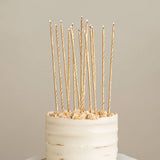 Fine Spiral Cake Candles 16pk - Gold