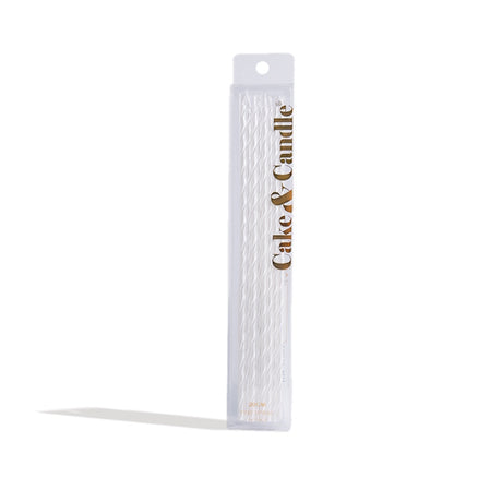 Fine Spiral Cake Candles 16pk - White