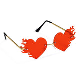 Flaming Red Heart Glasses