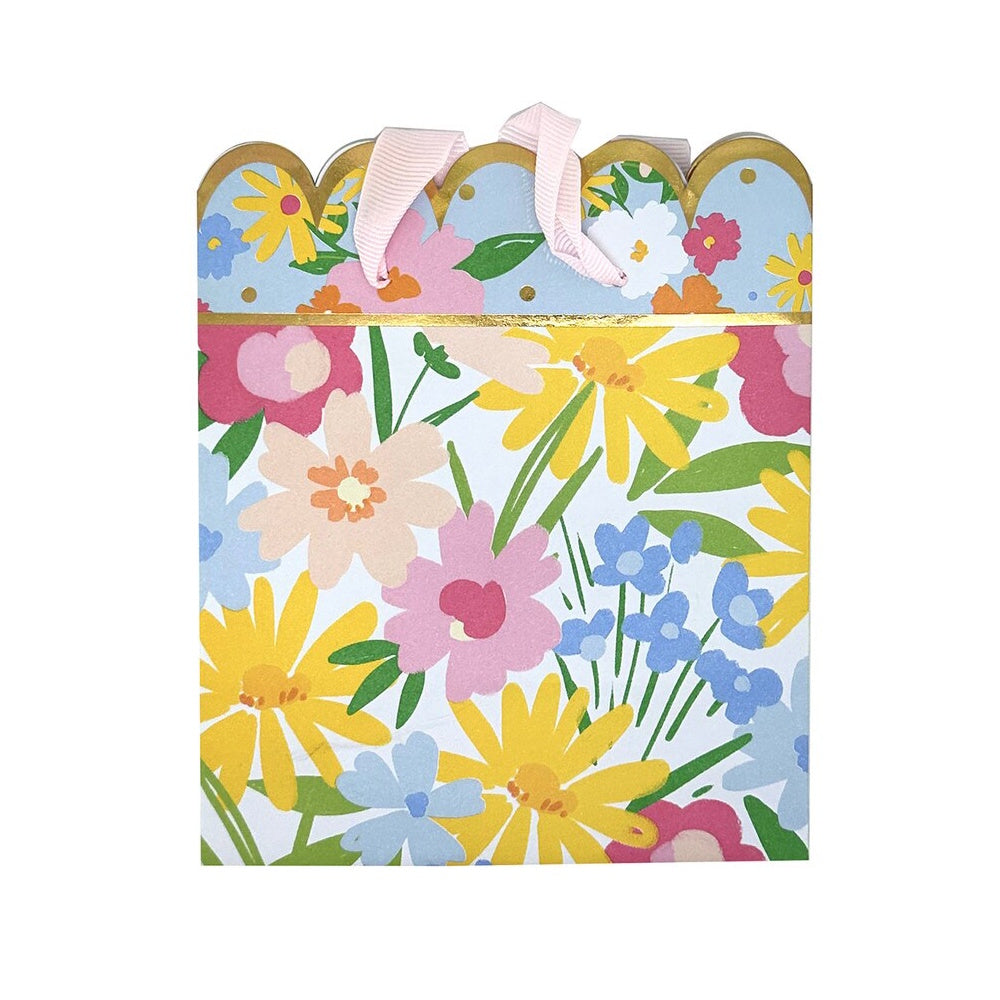 Floral Favour Bags with Ribbon Handles 3pk