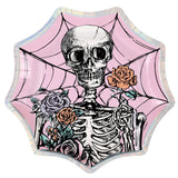 Floral Skulls Spiderweb Plates 8pk