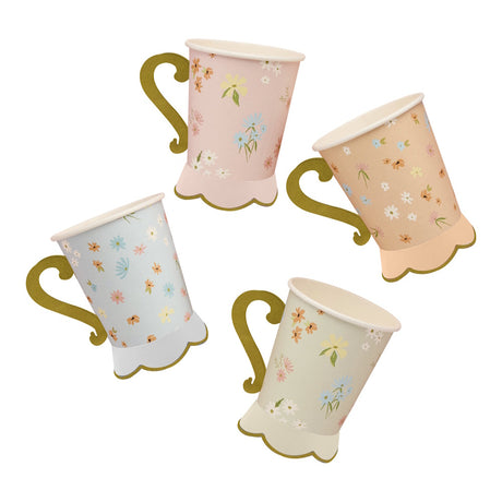 Floral Tea Party Cups 8pk