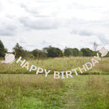Floral Tea Party Happy Birthday Banner