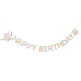 Floral Tea Party Happy Birthday Banner