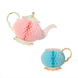 Floral Tea Party Honeycomb Decorations 2pk