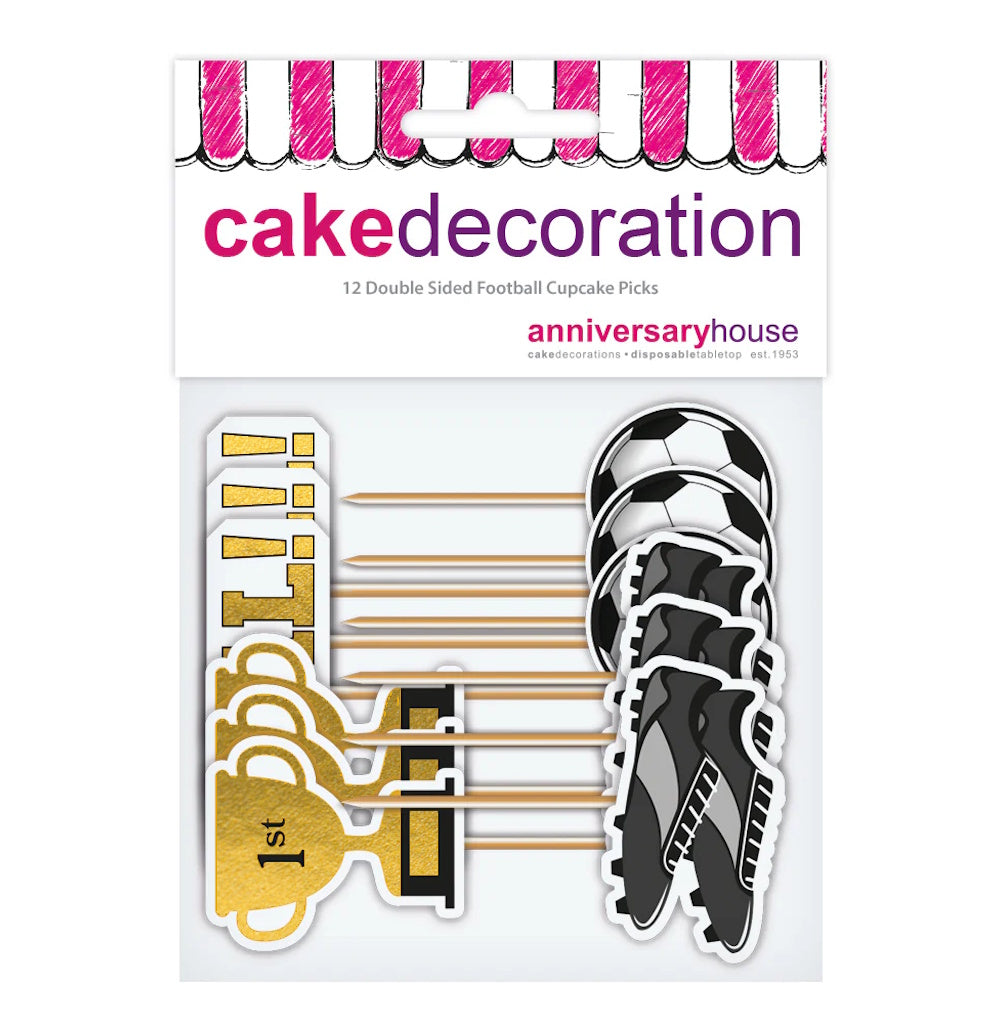 Football Cupcake Toppers 12pk
