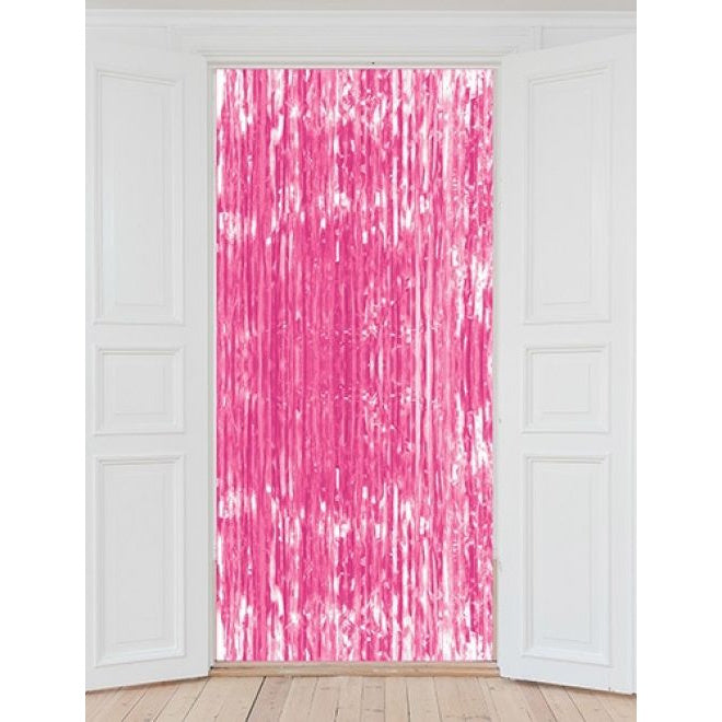 Neon Pink Fringe Door Curtain