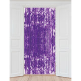 Light Purple Foil Fringe Door Curtain