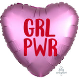 GRL PWR Satin Pink Heart Foil Balloon