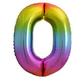 Giant Rainbow Number Foil Balloon - 0