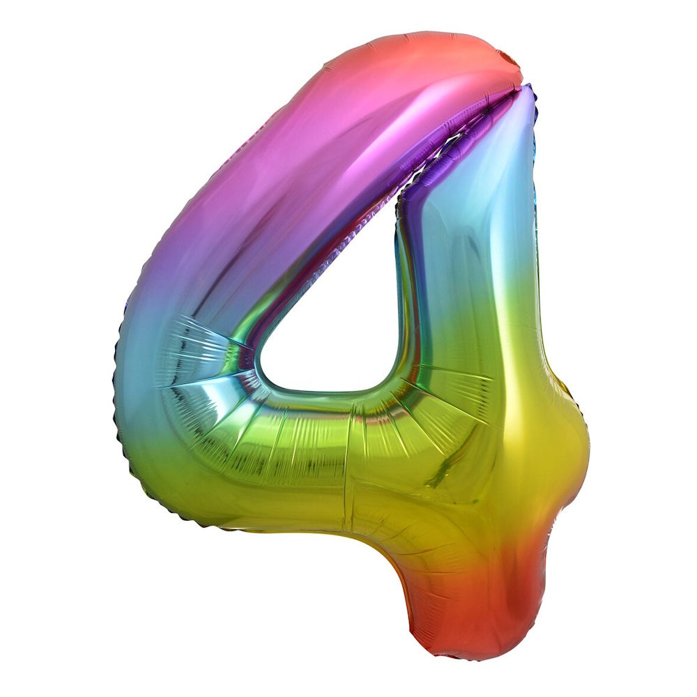 Giant Rainbow Number Foil Balloon - 4