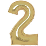 86cm White Gold Number Foil Balloon - 2