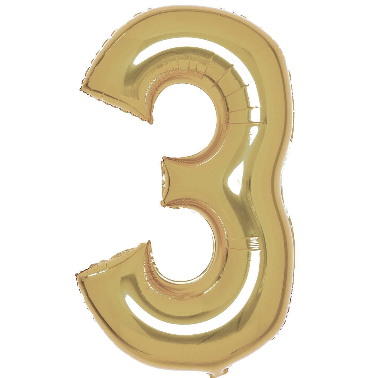 86cm White Gold Number Foil Balloon - 3