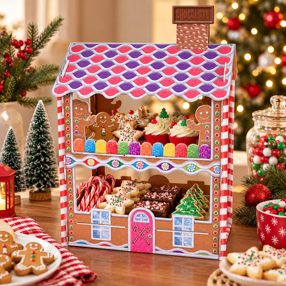 Gingerbread House Christmas Treat Stand