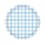Gingham Lunch Plates 8pk - Pastel Blue