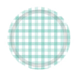 Gingham Lunch Plates 8pk - Pastel Mint