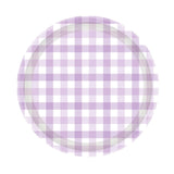 Gingham Lunch Plates 8pk - Pastel Purple