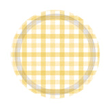 Gingham Lunch Plates 8pk - Pastel Yellow