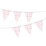 Gingham Paper Bunting - Pastel Pink