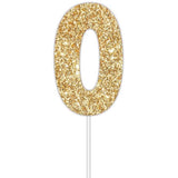 Gold Glitter Cake Topper - No 0