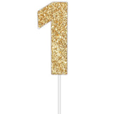 Gold Glitter Cake Topper - No 1