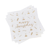 Gold Merry Christmas Napkins 16pk