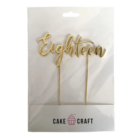 Gold Metal Cake Topper - Eighteen