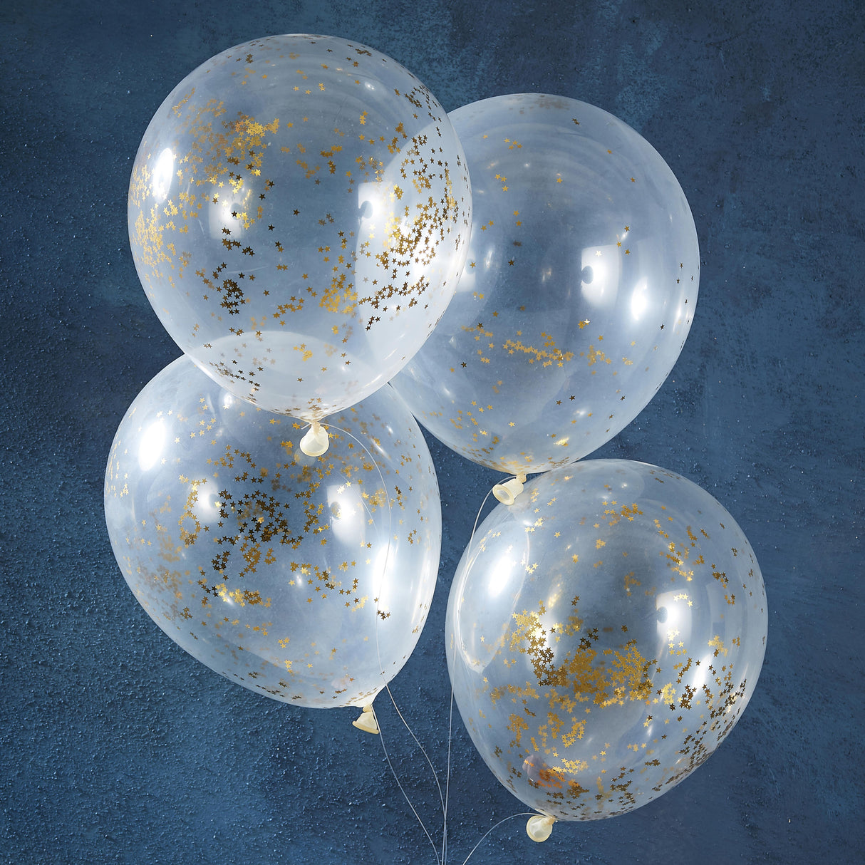 Gold Glitter Star Confetti Balloons 5pk