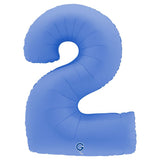 Giant Lotus Blue Number Foil Balloon - 2