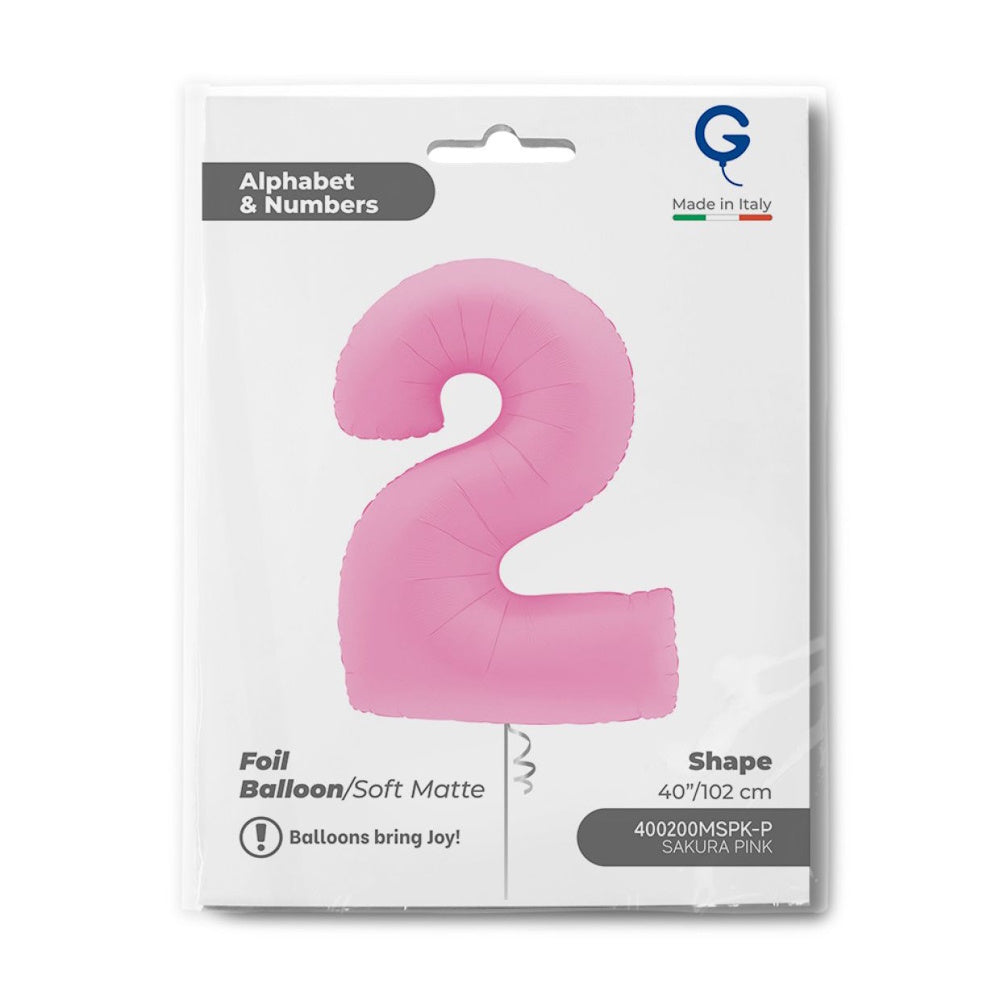 Giant Sakura Pink Number Foil Balloon - 2